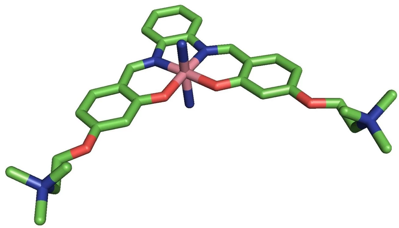 A diagram depicting the novel metal-based molecule developed by Imperial College London researchers