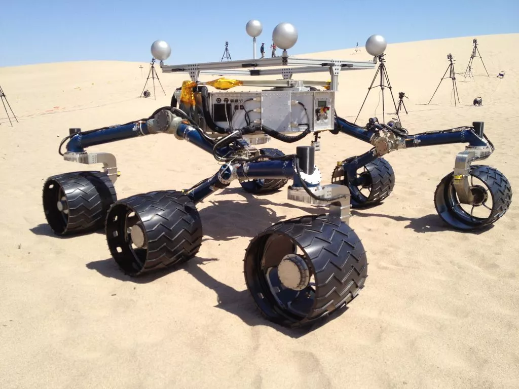 As part of the hardware testing, an exact copy of the Curiosity rover was created and tested on representative Martian landscapes (Image: NASA/JPL-Caltech)