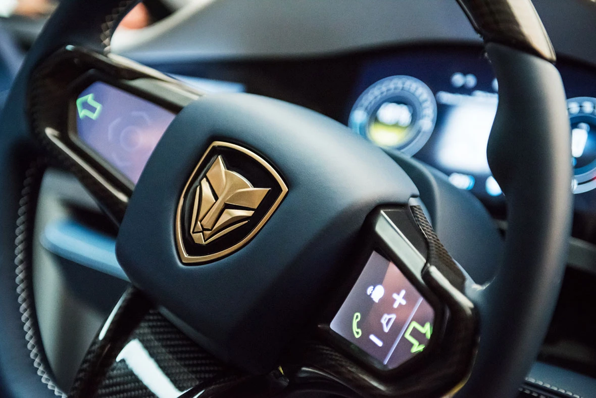 Even the steering wheel has touch controls