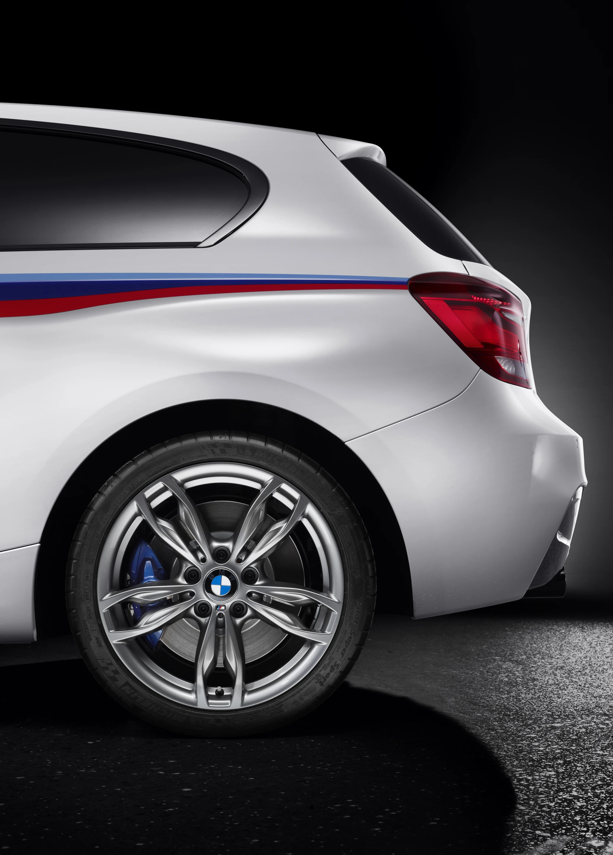 The M135i has light alloy wheels