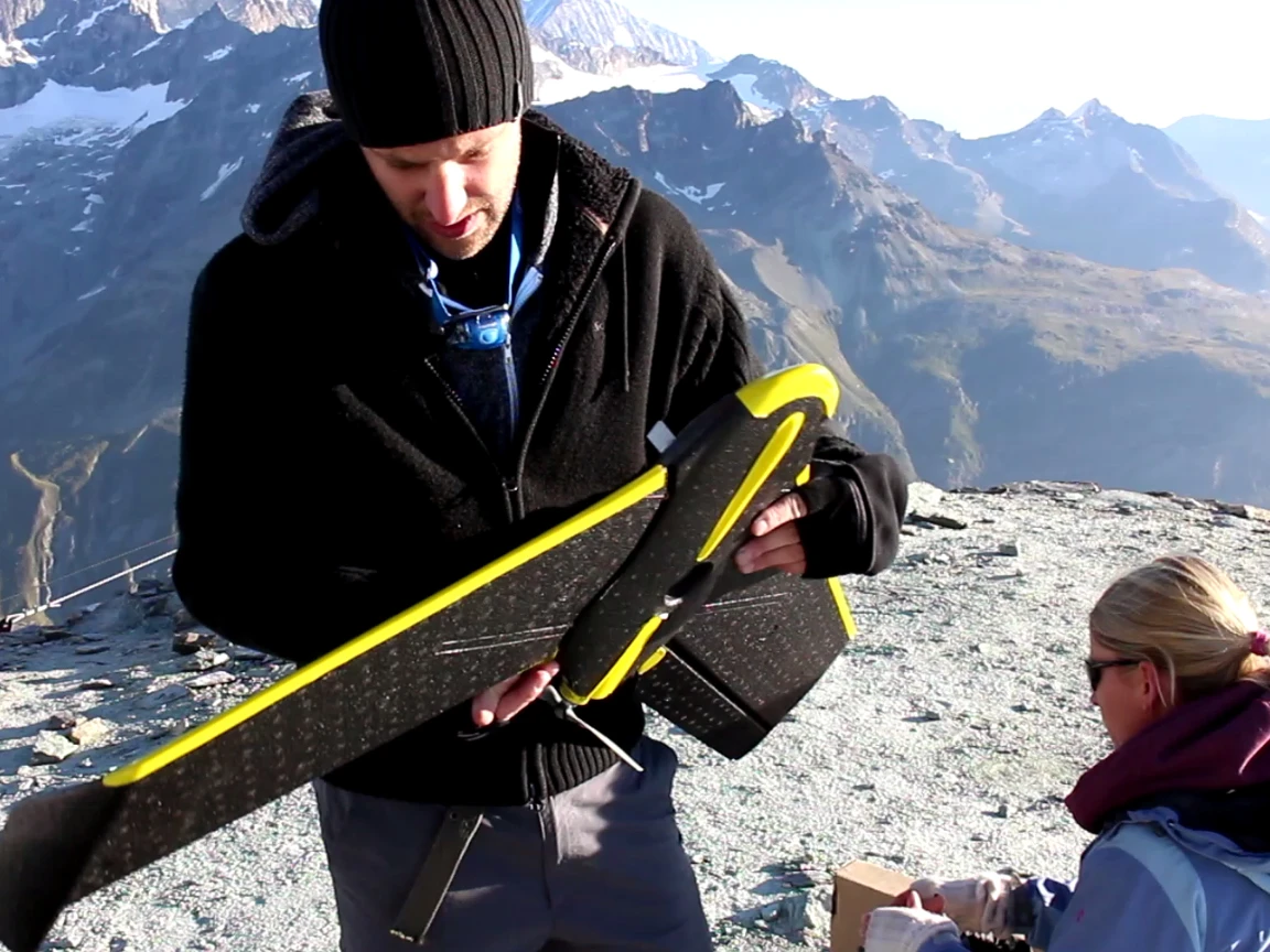 Preparing to launch several eBee drones at 3,260 m (10,696 ft)