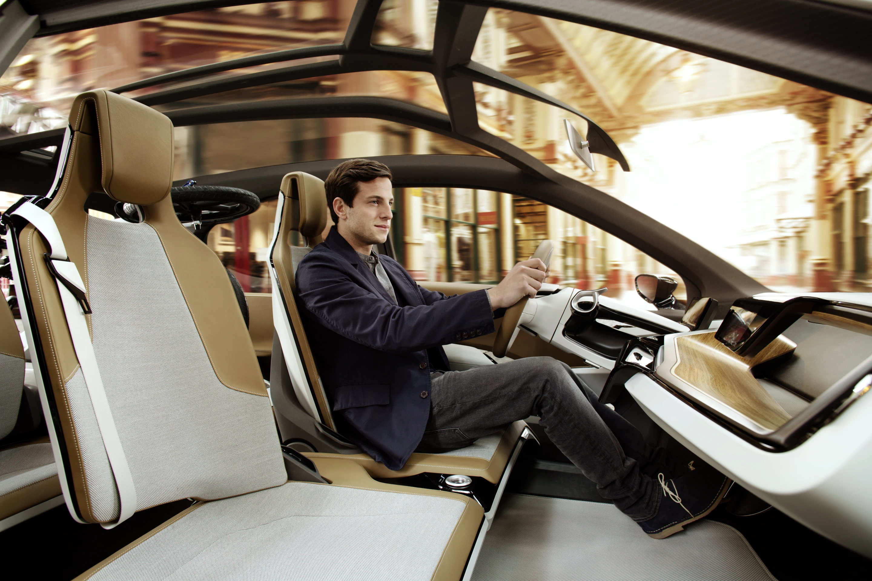 The interior also includes wool trim