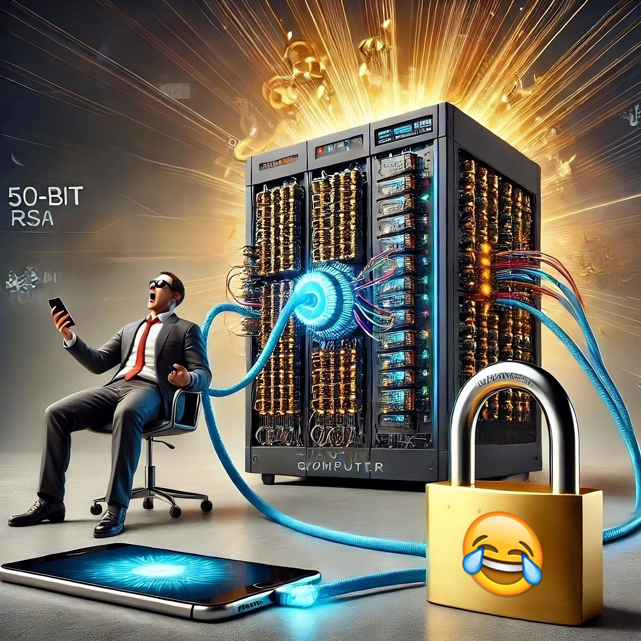 Hacking a 50-bit RSA key is so easy you could do it with your cell phone in seconds