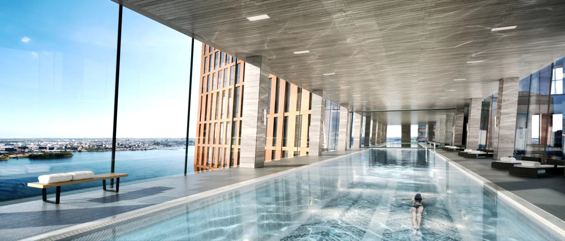 The sky bridge will house a lap pool