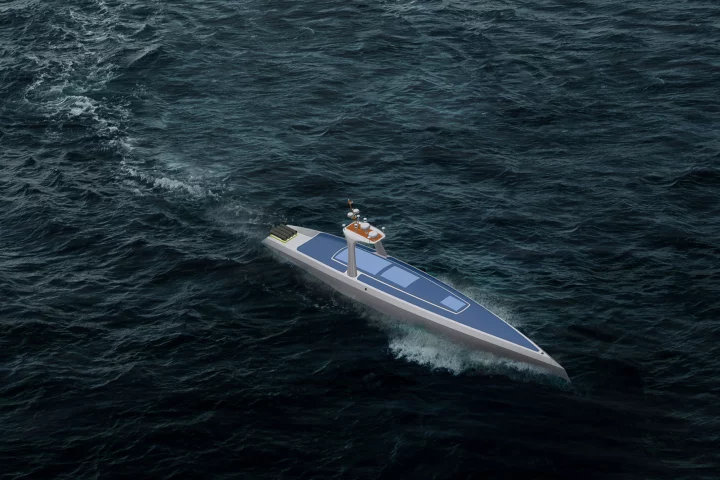 The uncrewed Oceanus will gather scientific data as it travels from the UK to the Falkland Islands
