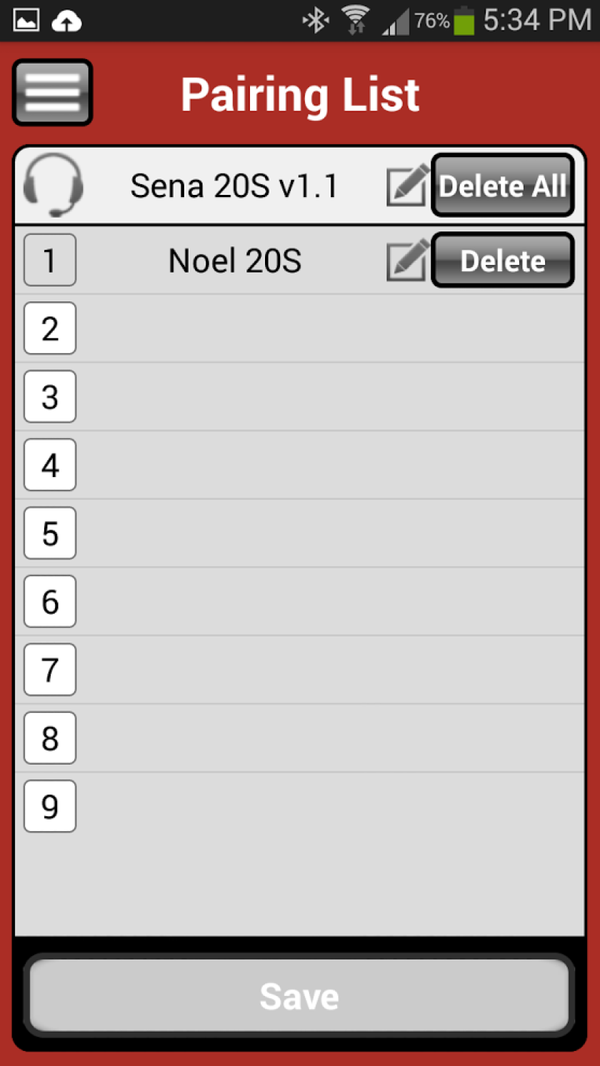 Sena's Android app