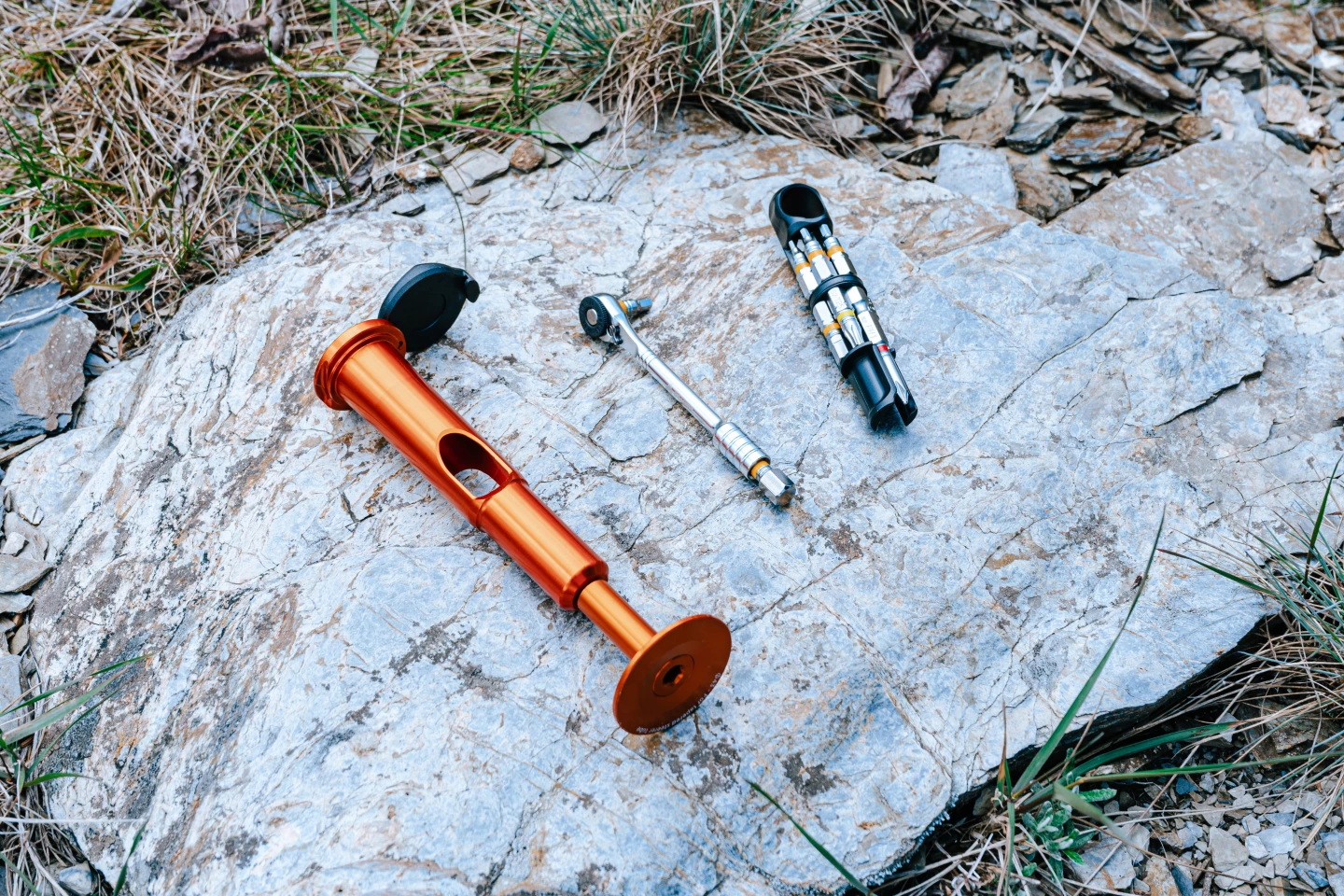 The main components of the Granite Stash RT Ratchet Tool Kit