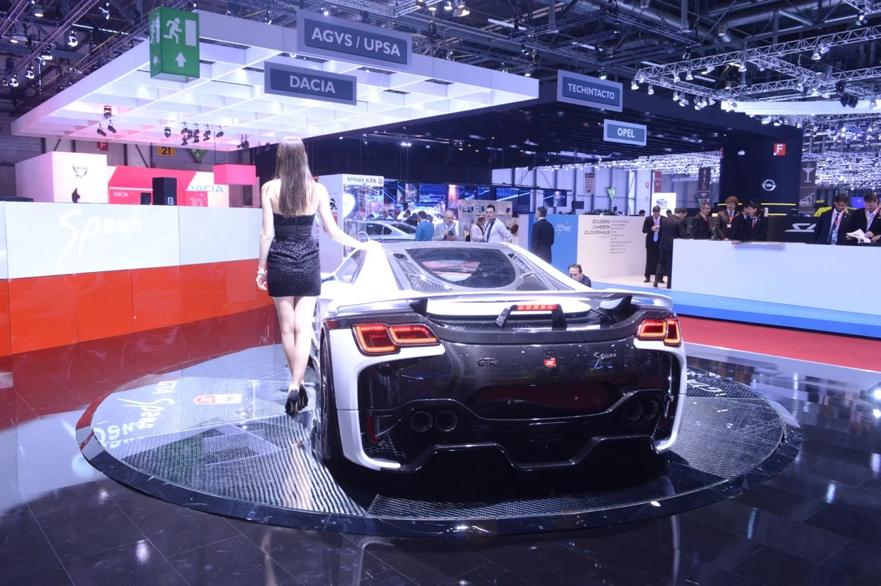 The aerodynamically detailed rear end of the GTA Spano (Photo: C.C. Weiss/Gizmag.com)