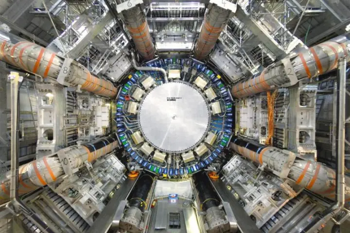 The inside of the ATLAS collider chamber at CERN