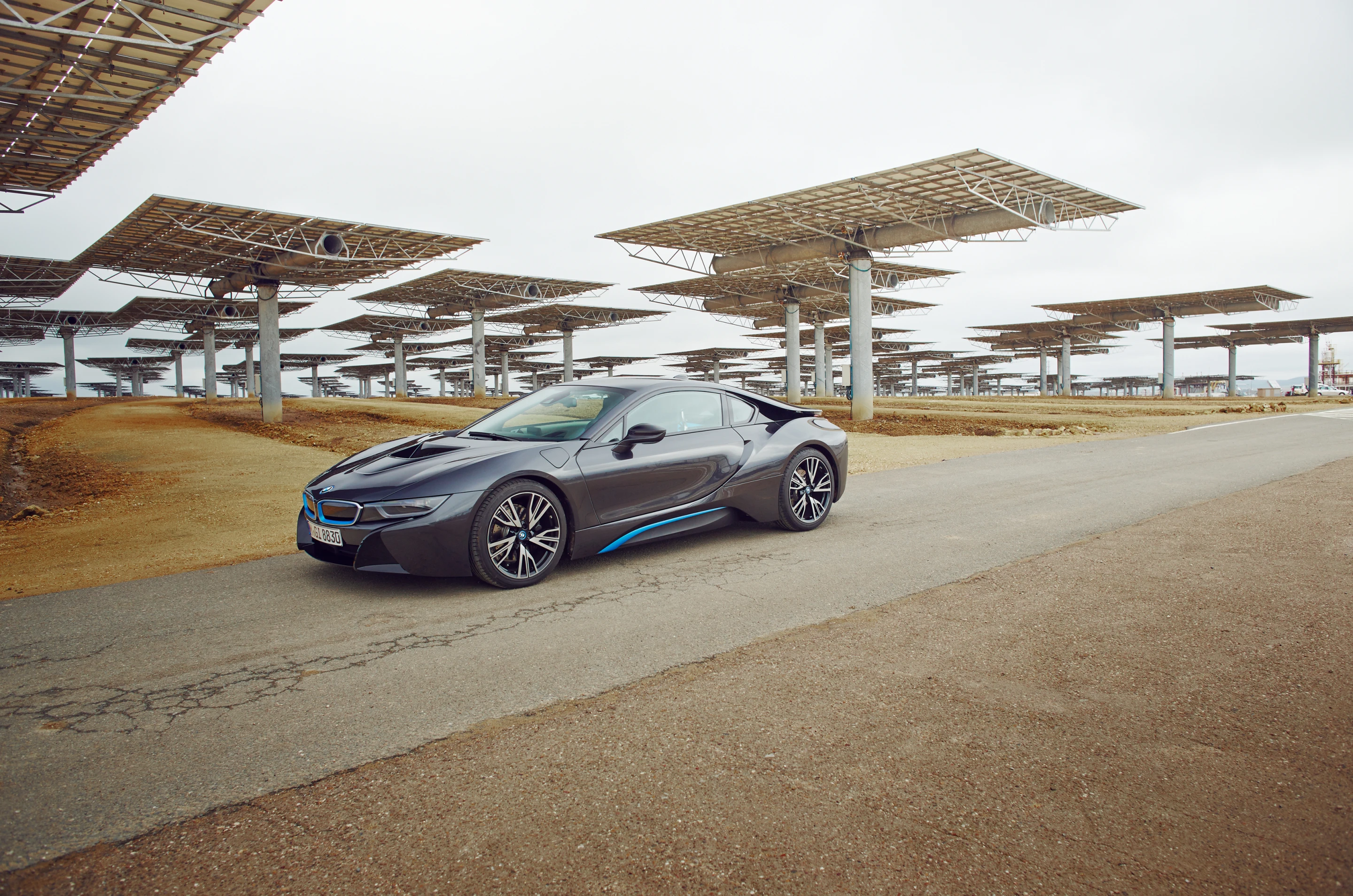 The BMW i8 - beside a potential solar charging station solution