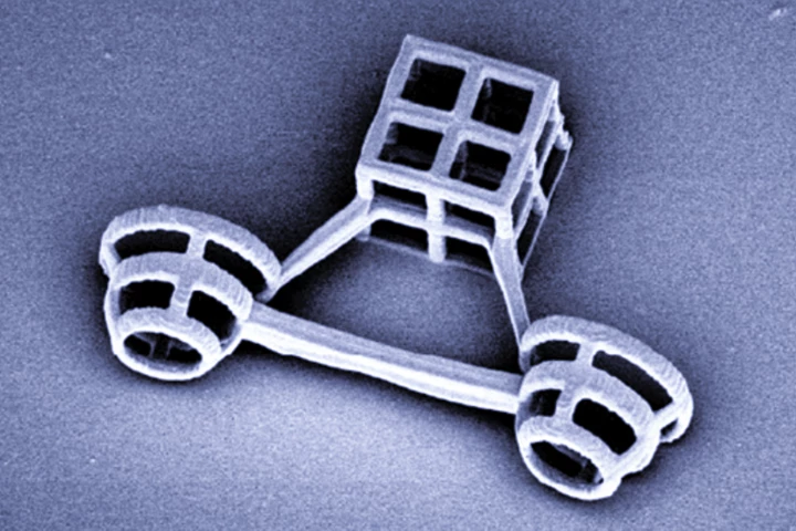 Electron microscope image of the scooter micro-machine