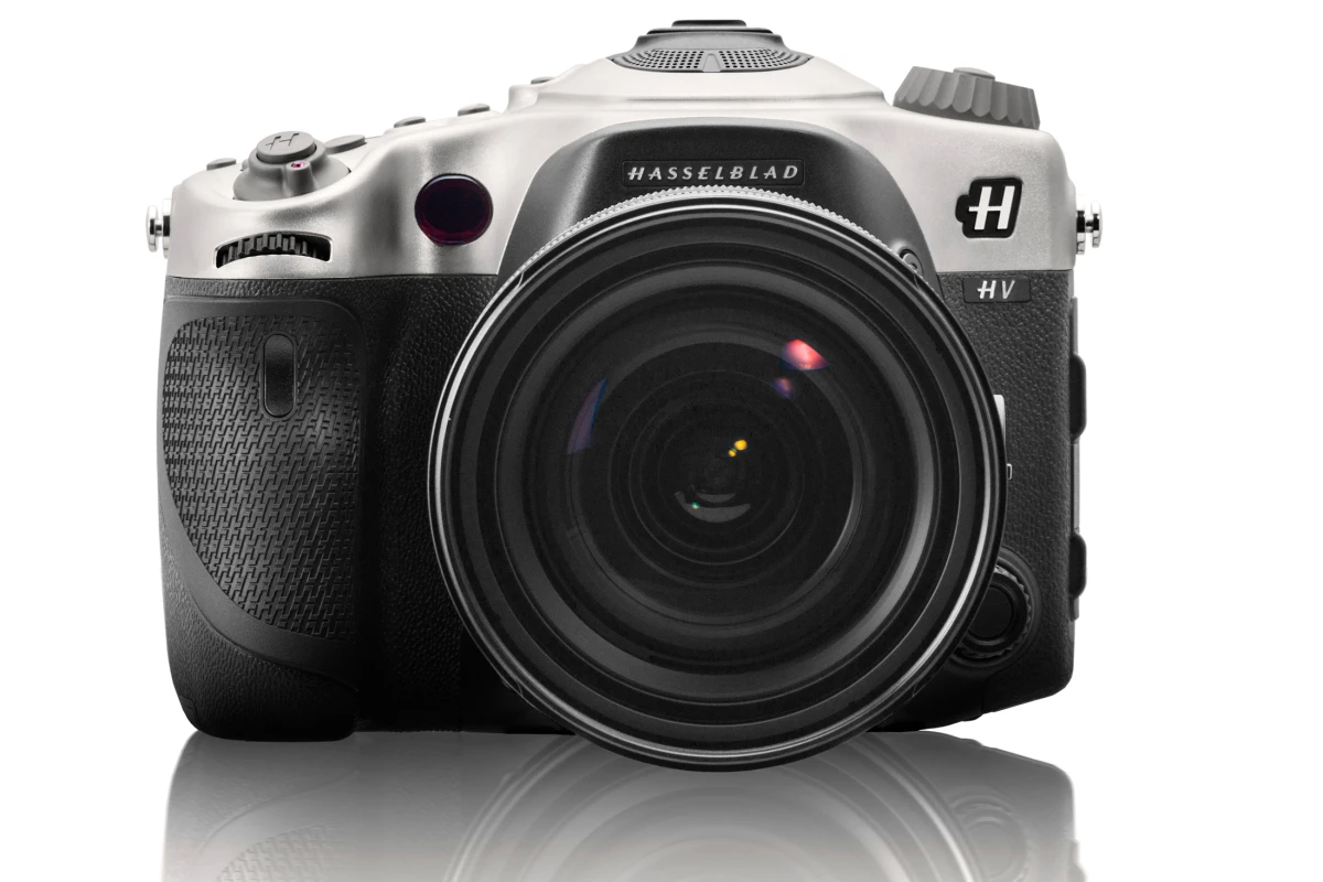 The Hasselblad HV is finished with details like titanium controls including a chunky mode dial, and obviously the iconic Hasselblad name and H logo