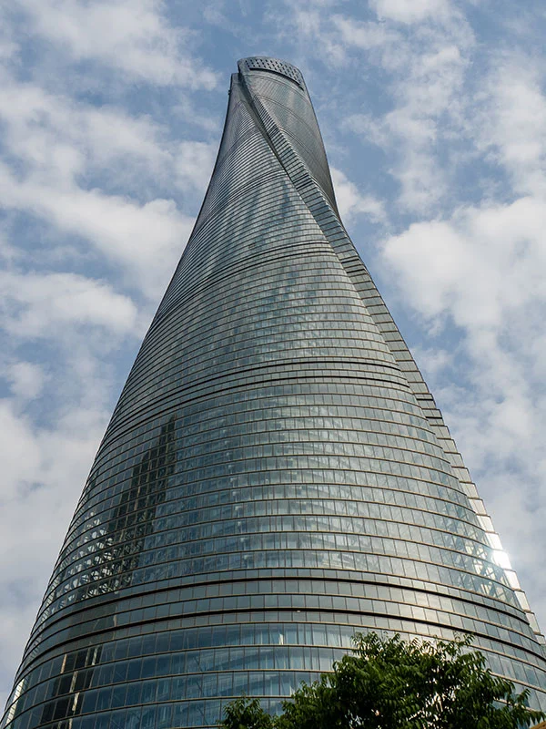 According to Gensler, the Shanghai Tower's tapering form reduces wind loads by 24 percent