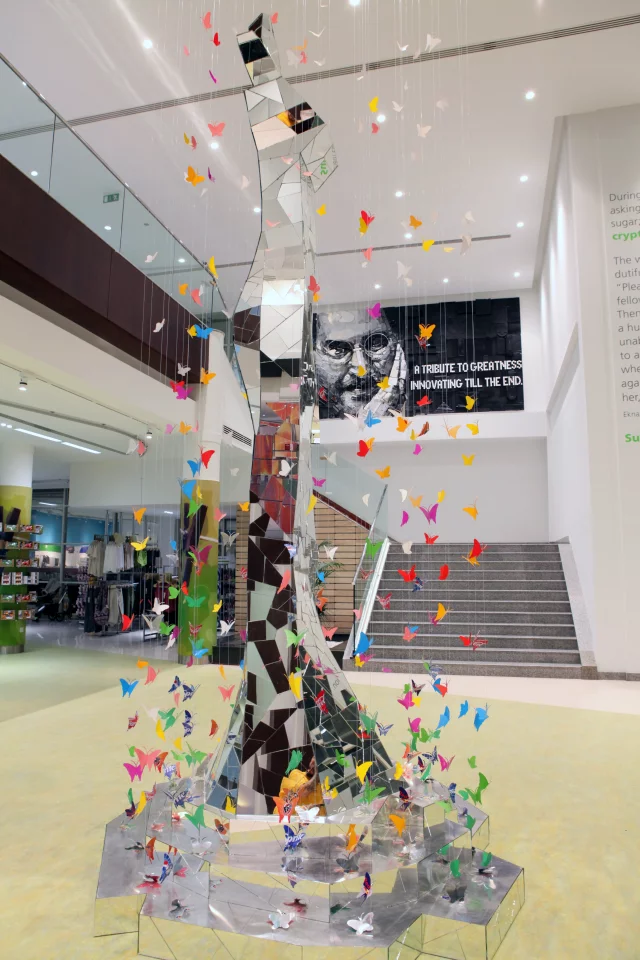 HOK’s design team incorporated art made of recycled objects throughout the store (Photo: Gundeep Singh)