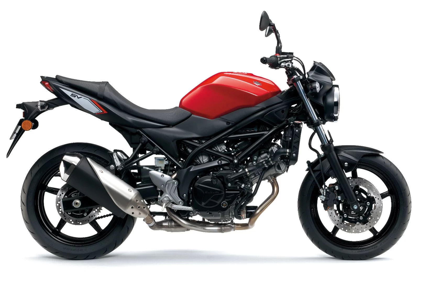 The Suzuki SV650 in Pearl Mira Red