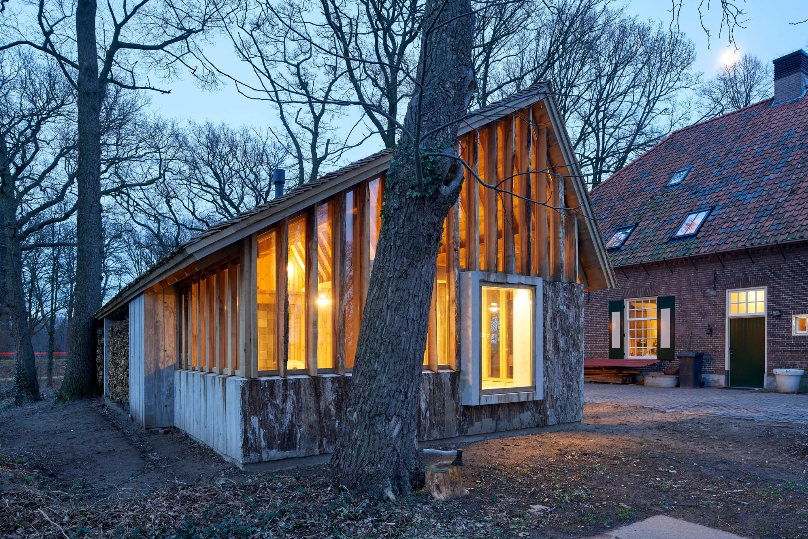 The Sixteen Oak Barn is made from largely reclaimed oak trees
