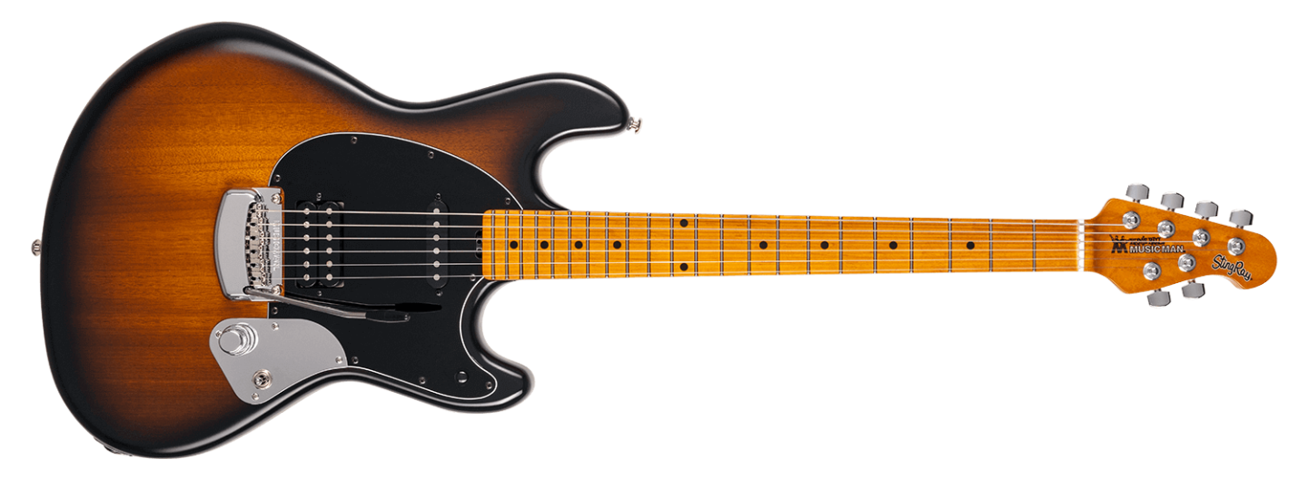 The Dustin Kensrue StingRay Guitar has an African mahogany body and maple on maple neck