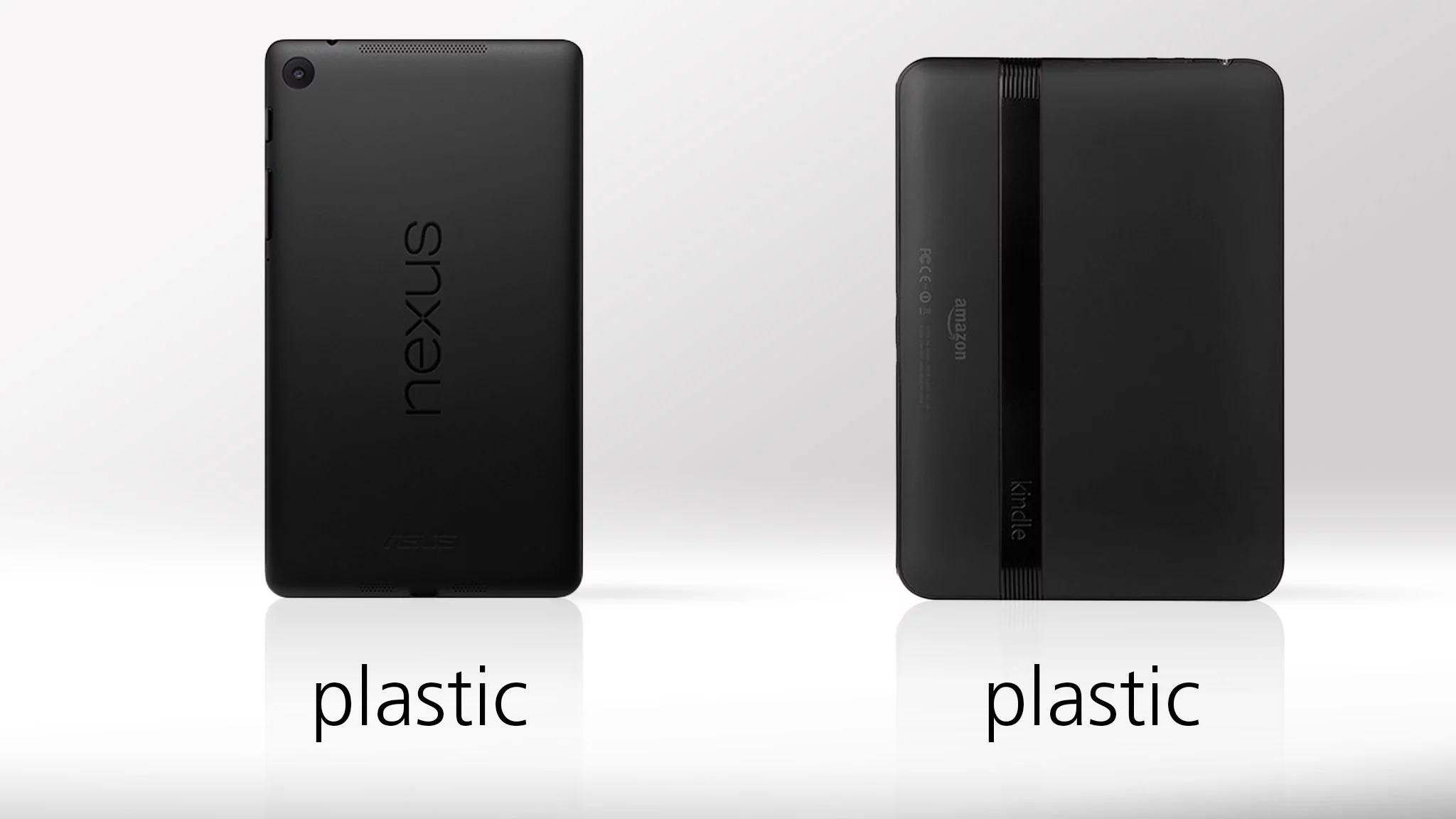 Both tablets have black matte plastic finishes