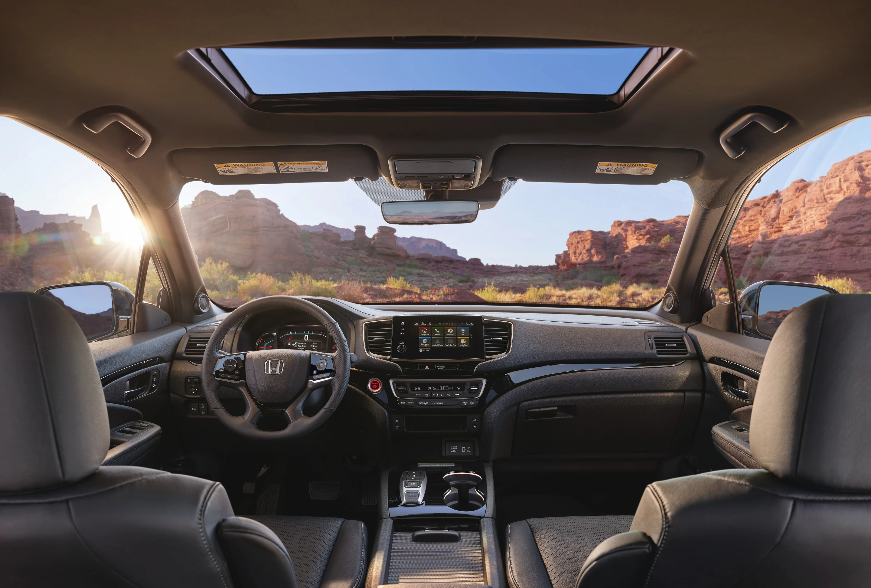 The interior of the 2019 Honda Passport is large, with nearly 116 cubic feet (3,285 liters) of passenger volume