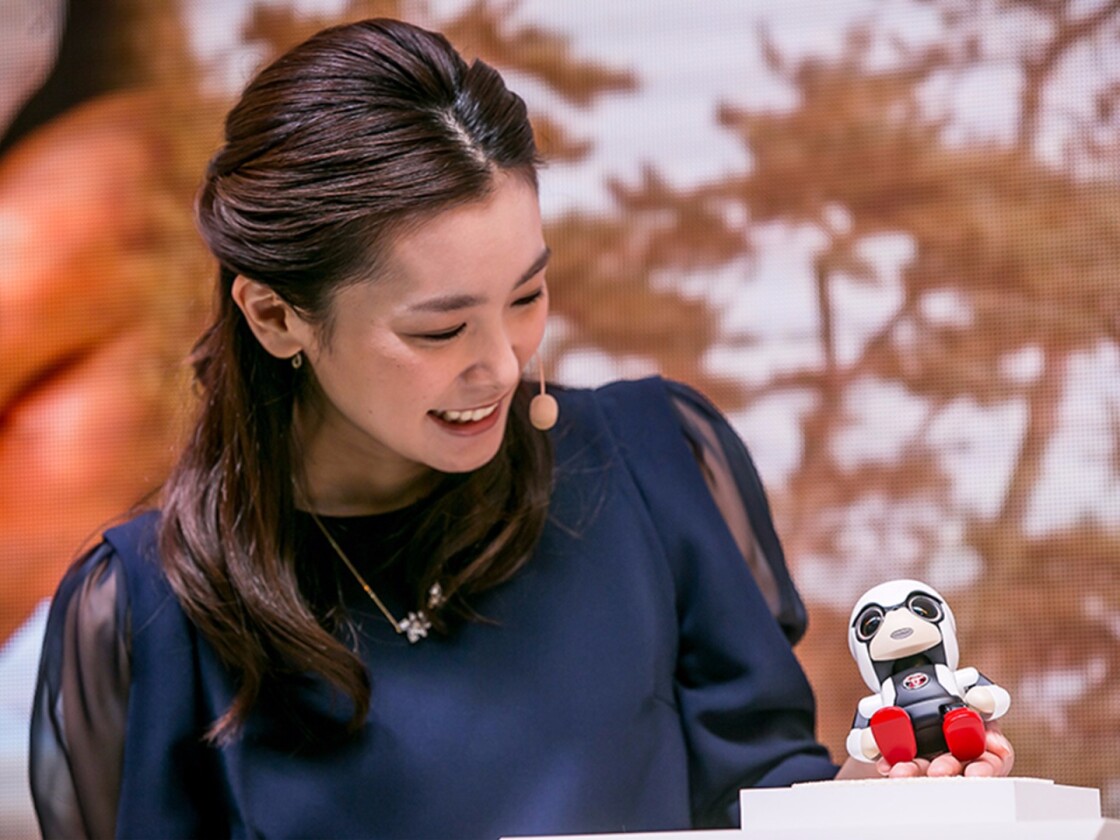 Kirobo Mini in an on-stage demonstration of its capabilities