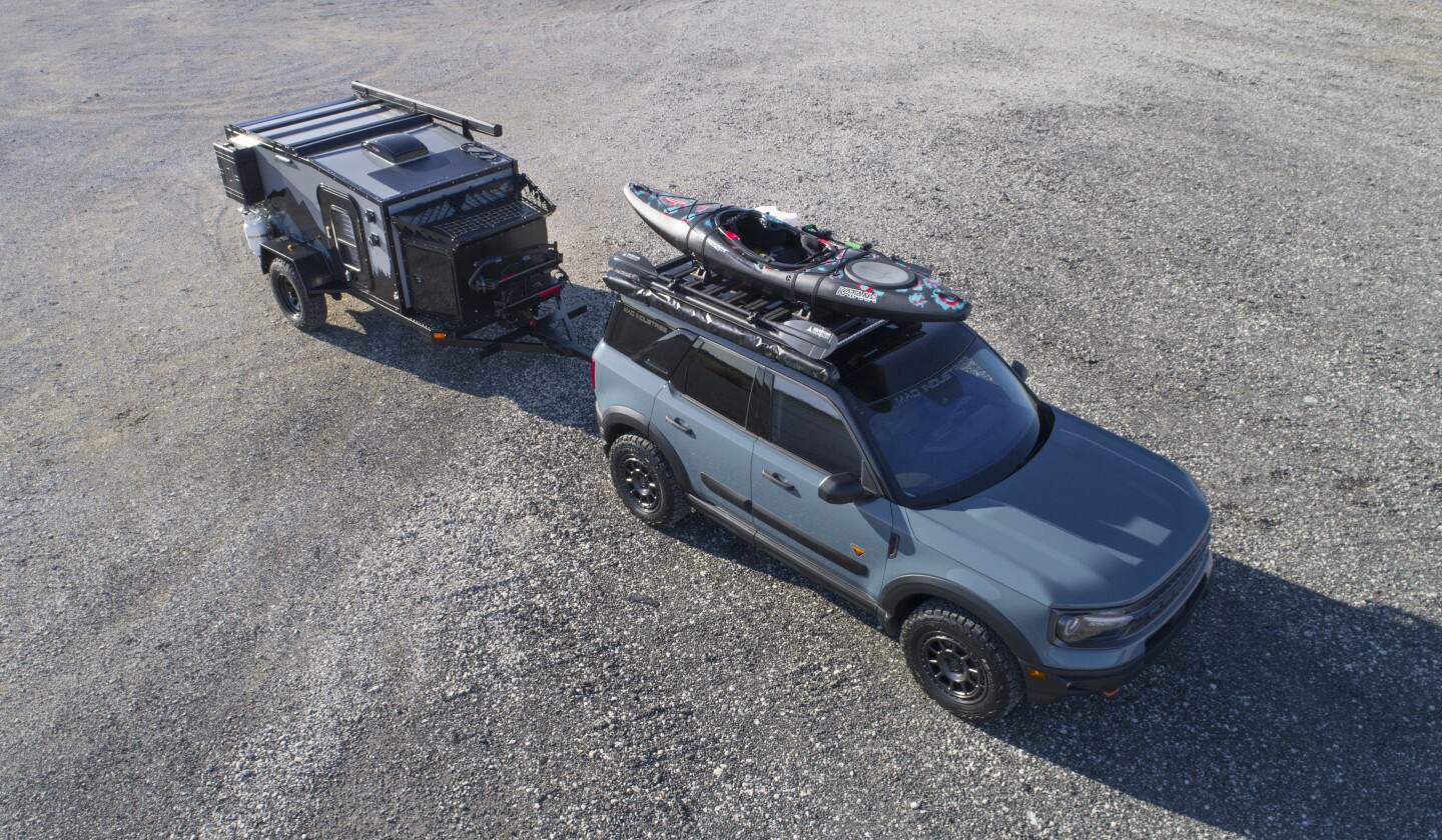 The highlight of this build is the Boreas MXT trailer getting towed behind the Bronco Sport
