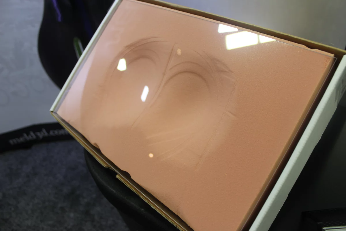 Someone's distinctive butt signature, on display at Interbike in Las Vegas