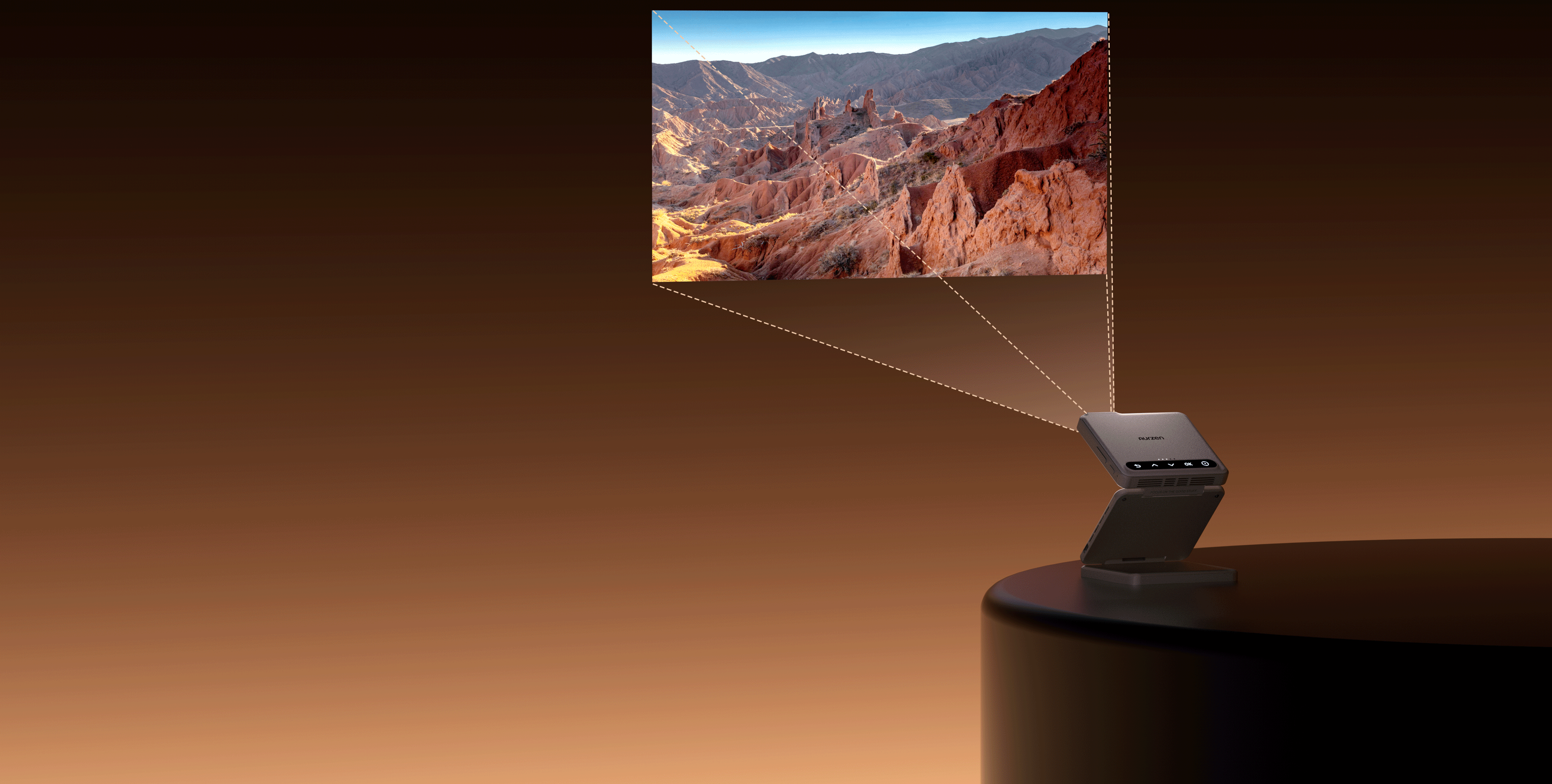 Compact Mini Projector Features a Self-Supporting Tri-Fold Hinge Design ?url=http%3A%2F%2Fnewatlas Brightspot.s3.amazonaws.com%2Fbf%2F21%2Ff840ce8f49438835b742b28d88da%2F7.%20Zero Lag%20Auto%20Focus