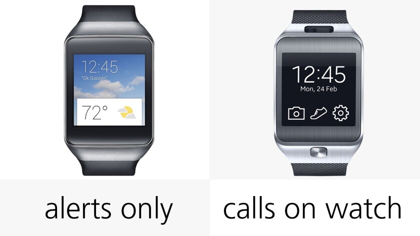 You can have phone conversations on the Gear 2, while the Gear Live only lets you answer, reject or reply by text to calls (the actual call still happens on your phone)