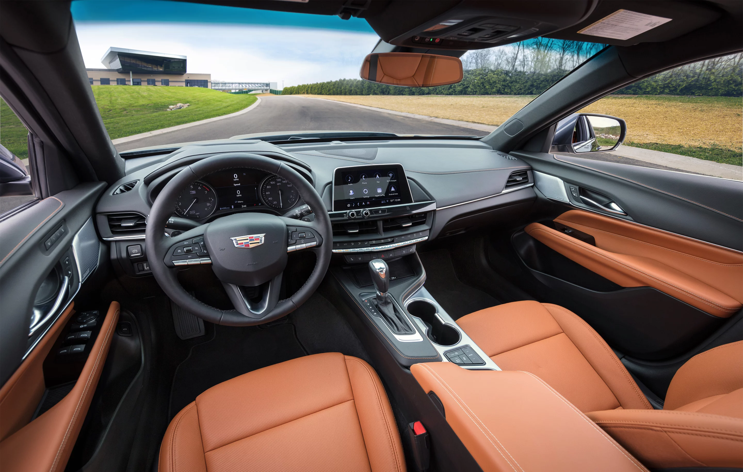 Inside, the 2020 Cadillac CT4 features a driver-centric cockpit design that aims towards a high-tech appeal
