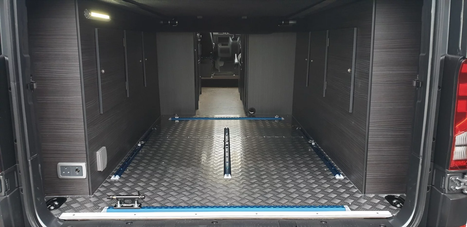 The adjustable height of the power-lift bed makes it easy to fit whatever gear or cargo you need to carry that day