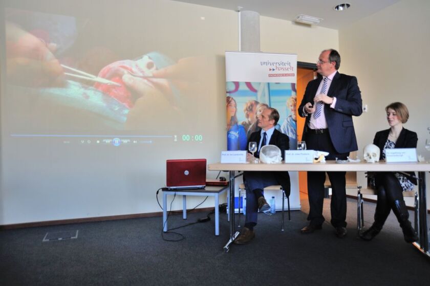 Slide showing the patient undergoing surgery
