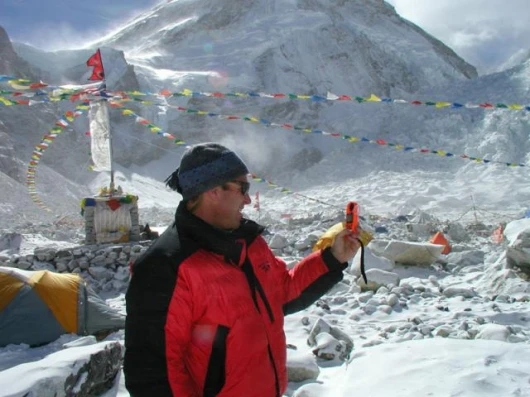 Dan Smith again, with the world's tallest mountain in the background