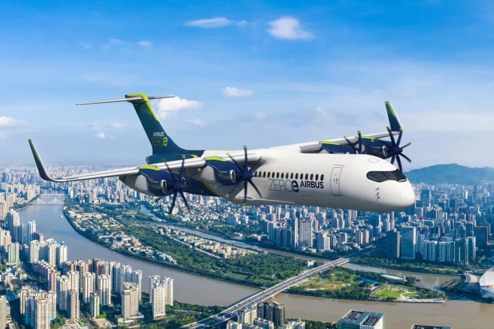 The Airbus ZEROe hydrogen-fueled airliner, which won't be taking passengers anytime soon