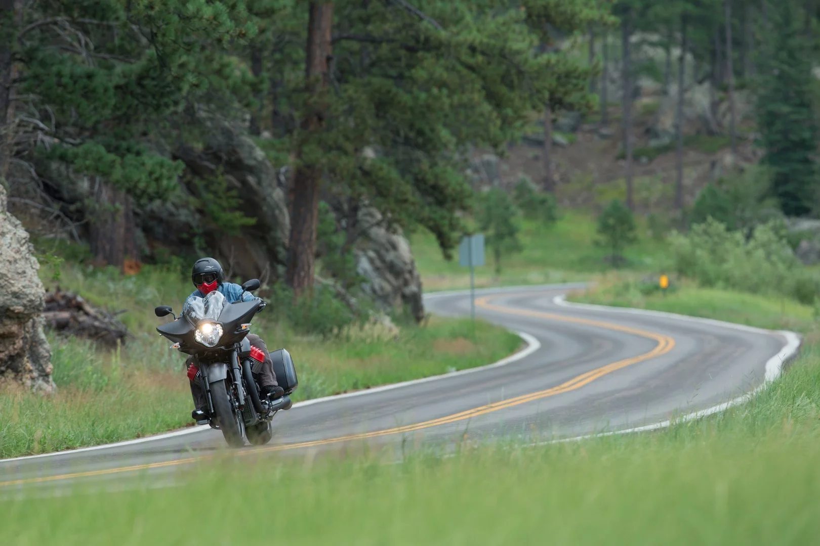 The Flying Fortress is expected to be right at home on any kind of road with a ride by wire system featuring three different riding modes