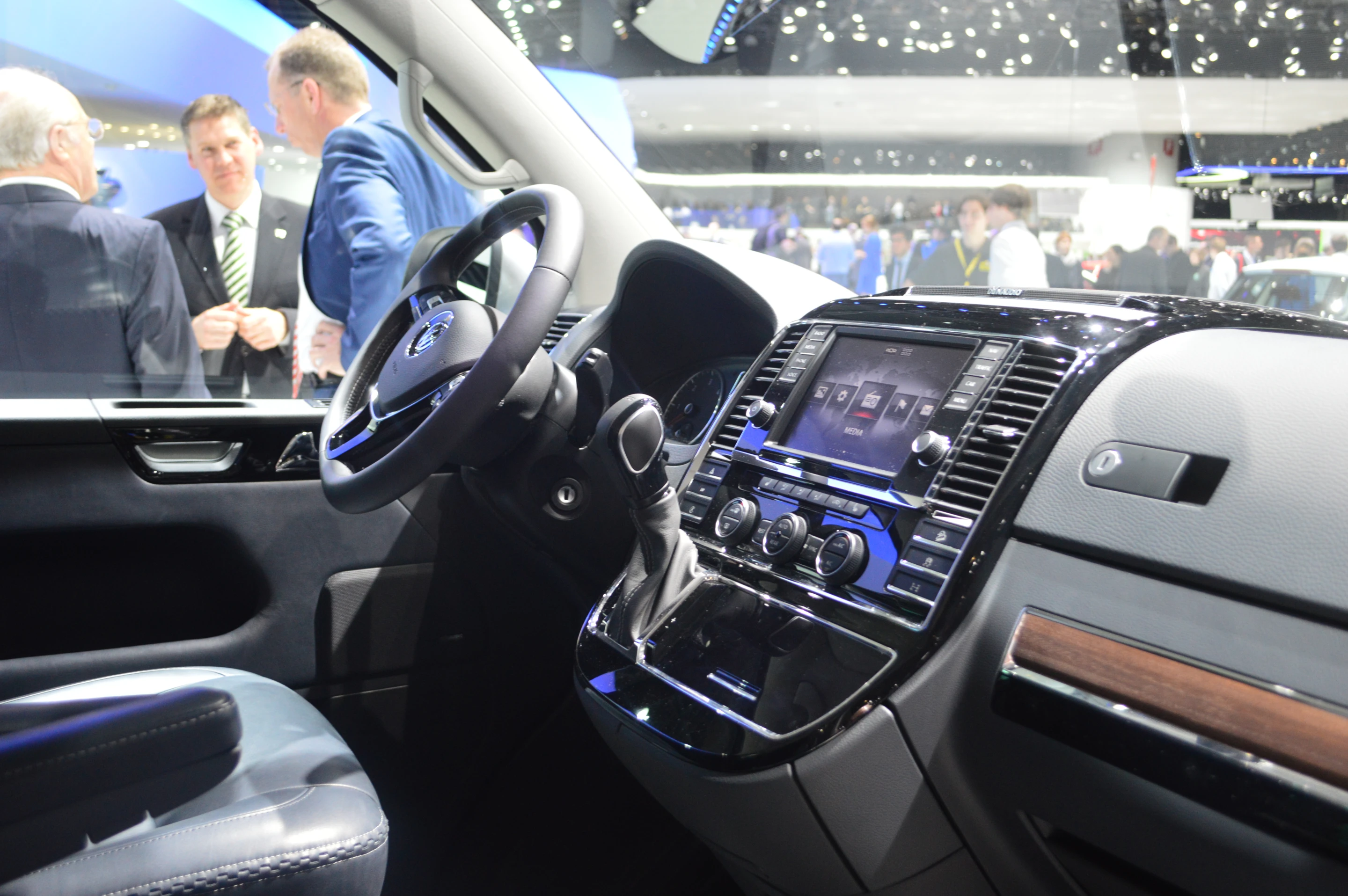 The Multivan Alltrack's interior includes an 8-in touchscreen infotainment display
