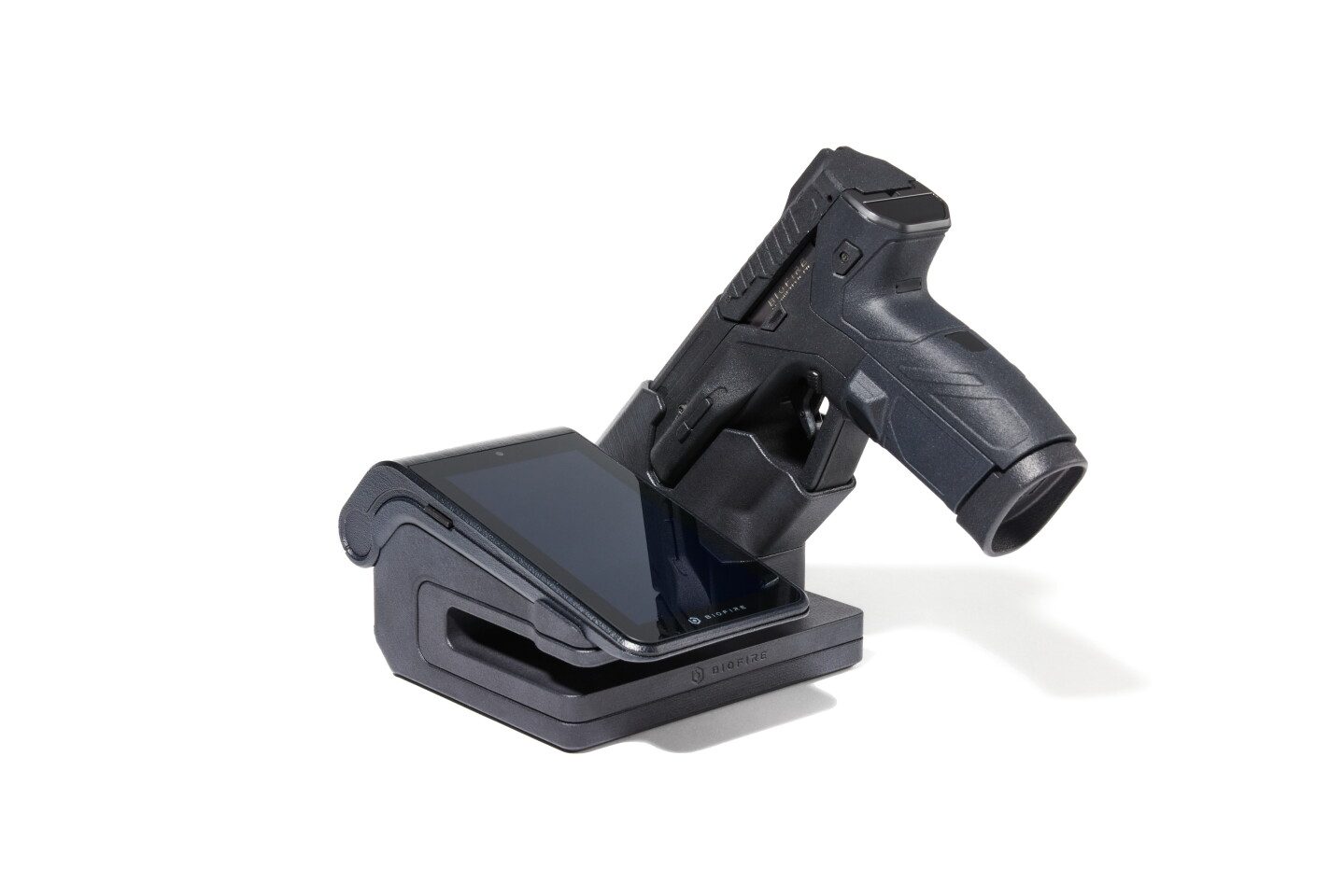 Biofire smart gun with dock for charging and programming