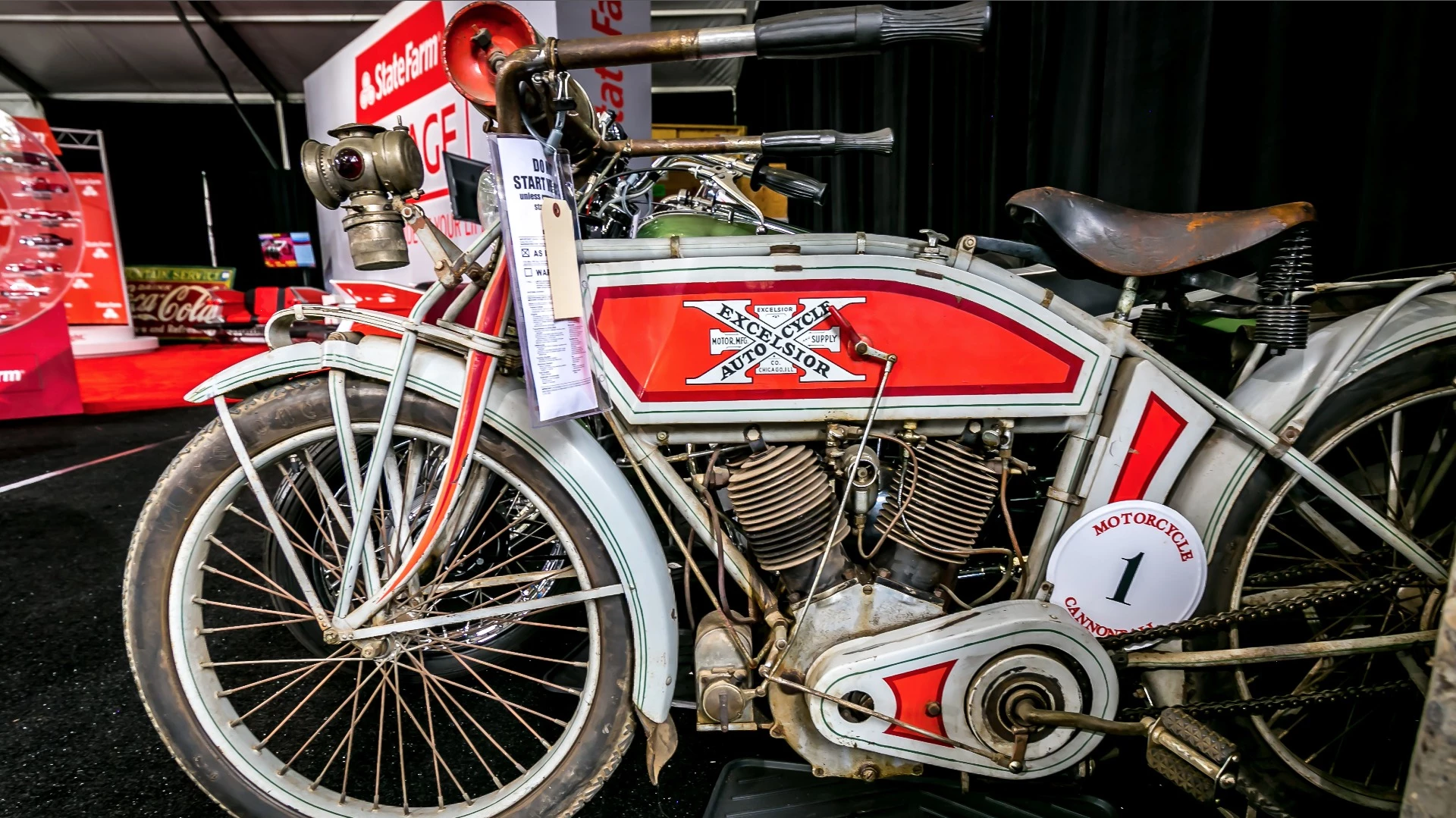 This 1913 Excelsior Twin was another bike expected to sell for much more (estimated at $125,000 to $150,000) but which sold for a lot less in Monterey this year at $110,000. This bike is a completely unrestored example of a 103-year-old motorcycle with no non-original parts other than consumables and perishables. Another bargain.