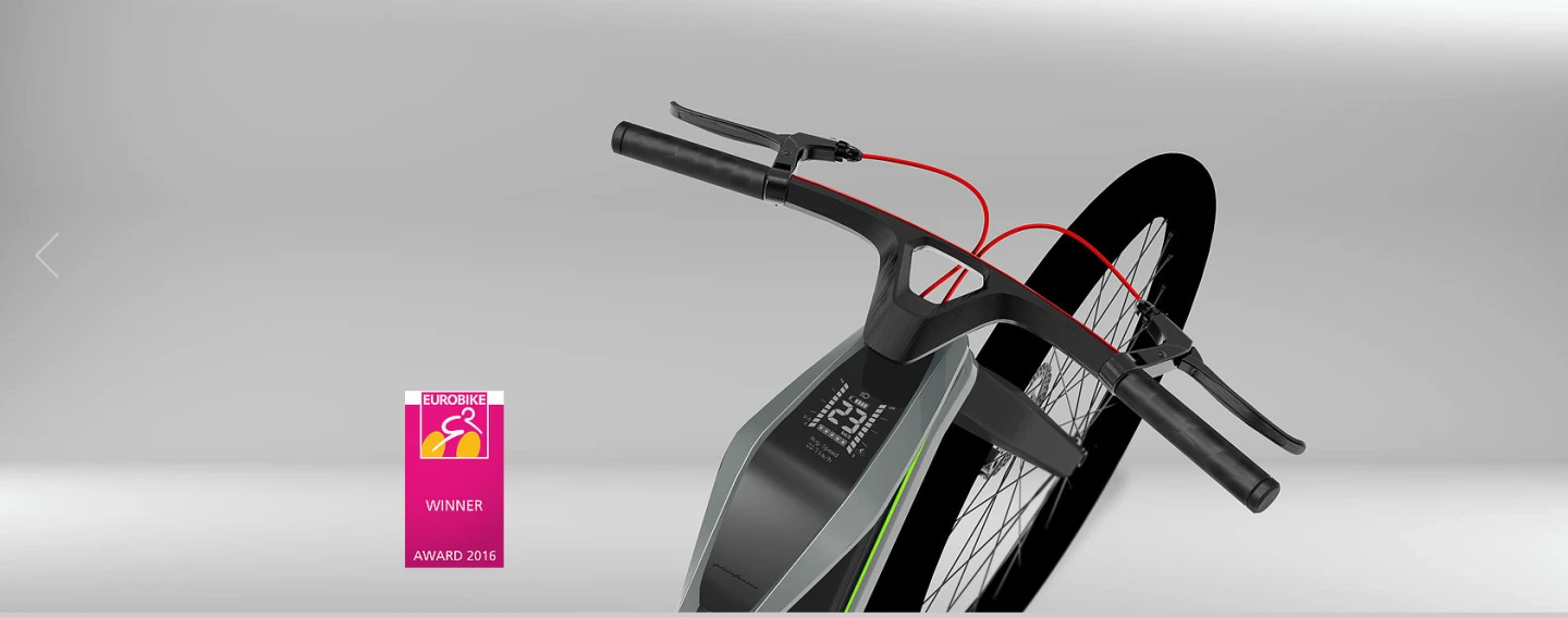 The handlebars and computer have been reimagined within the holistic philosophy