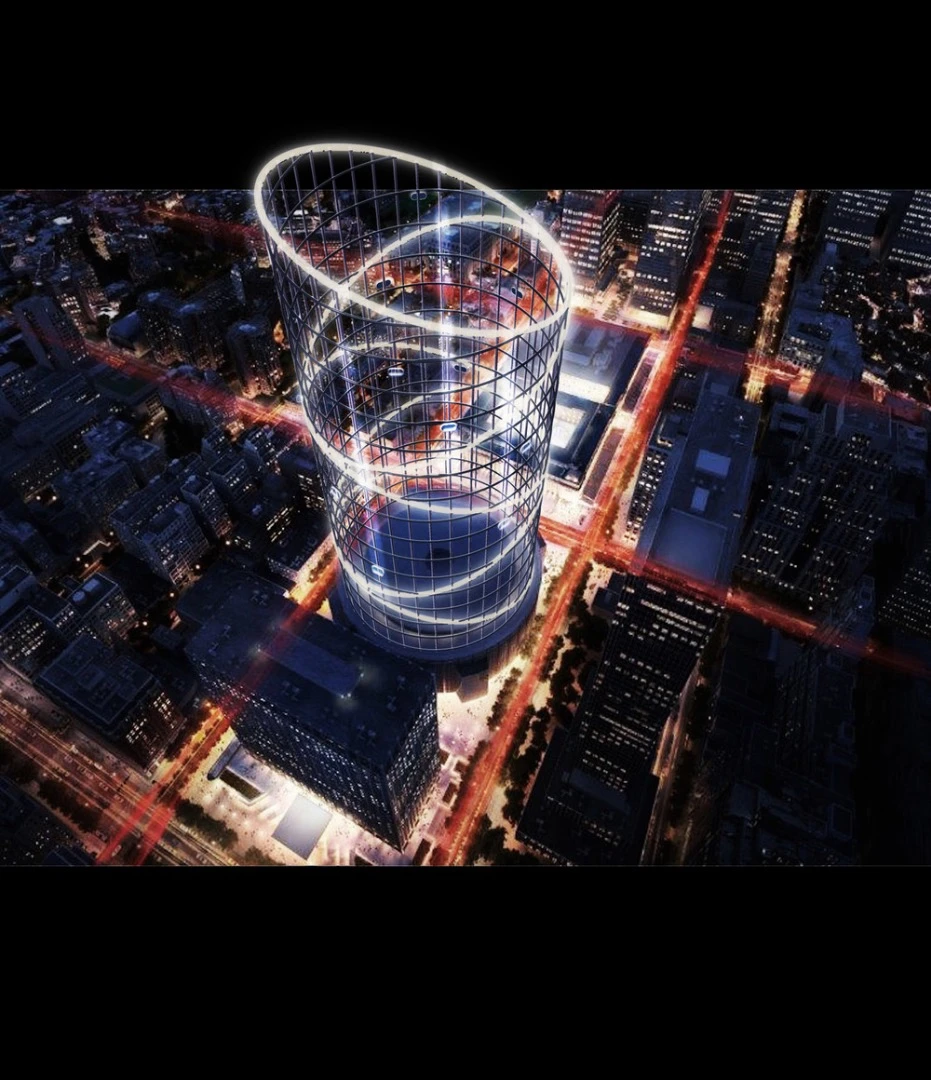 Described as the tallest and fastest ride of its kind in the world by AE Superlab, Halo would rise to a height of 1,200 ft (360 m)