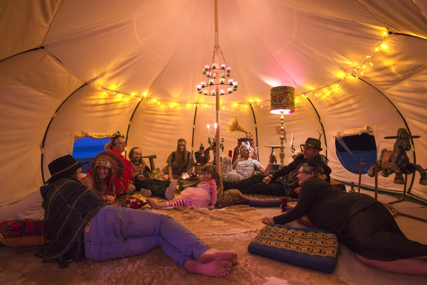 The Lotus Belle Outback Deluxe can double as a pop-up bar