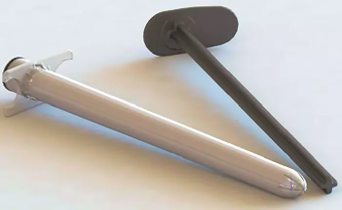 The 12 mm (0.5 in) diameter XStat prototype for treatment of deep gunshot wounds (Photo: RevMedx)