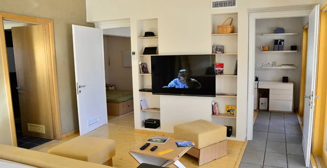 The rest of the home is made up of open living, dining, kitchen and study areas, with a private master bedroom and bathroom