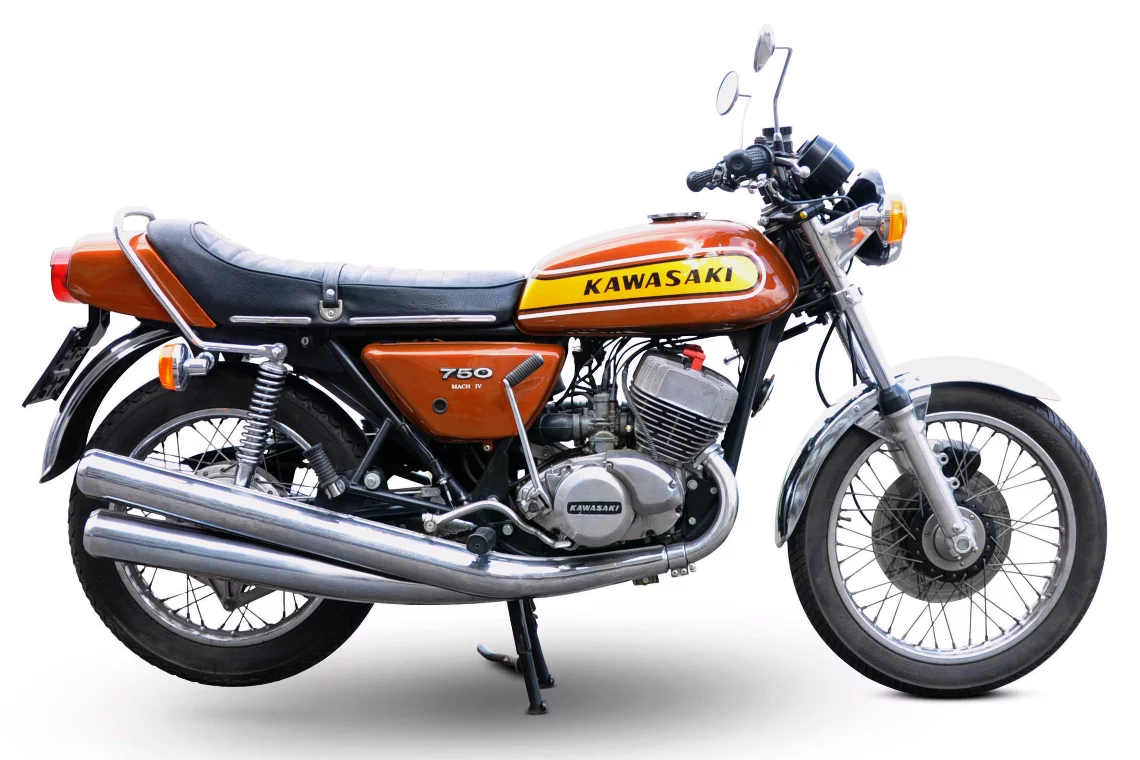 The fastest mass production motorcycle in the world for several years, the Kawasaki H2 750 triple is now beginning to gain some respect on the auction block. This 1975 model has an estimate of $13,000 to $16,000.