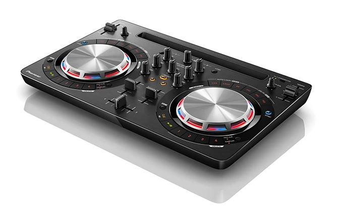 The Pioneer DDJ-WeGO3 is a tactile DJ controller that allows DJs to mix tracks directly from Spotify
