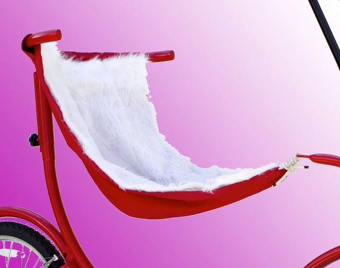 The optional faux fur-lined hammock