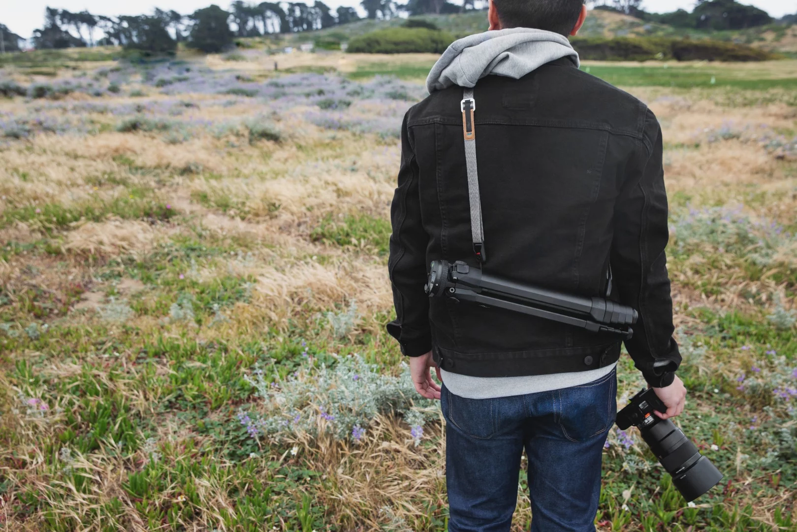 The Travel Tripod is compatible with Peak Design's range of straps