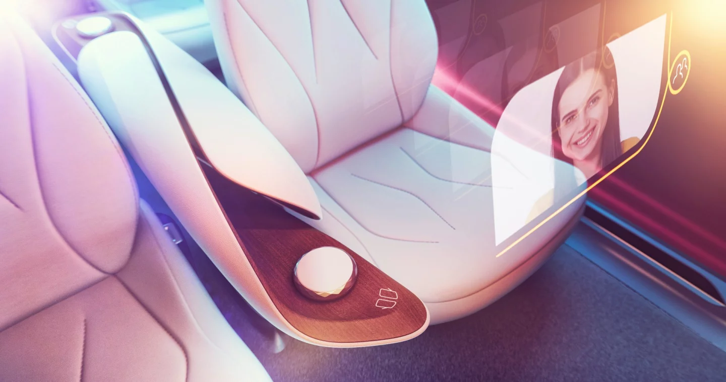 Video, virtual assistants, communications, and more are all possible through the the Microsoft HoloLens headset inside the ID Vizzion concept