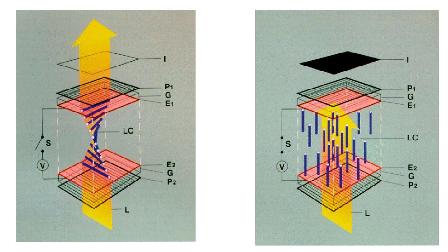 On and off states of an LCD pixel (Image: mschadt)