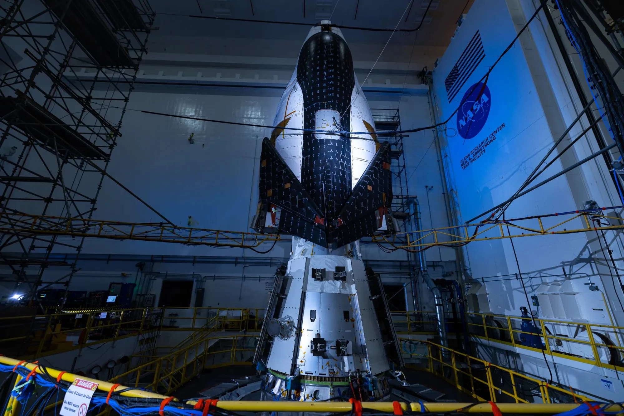 Dream Chaser stacked for vibration tests