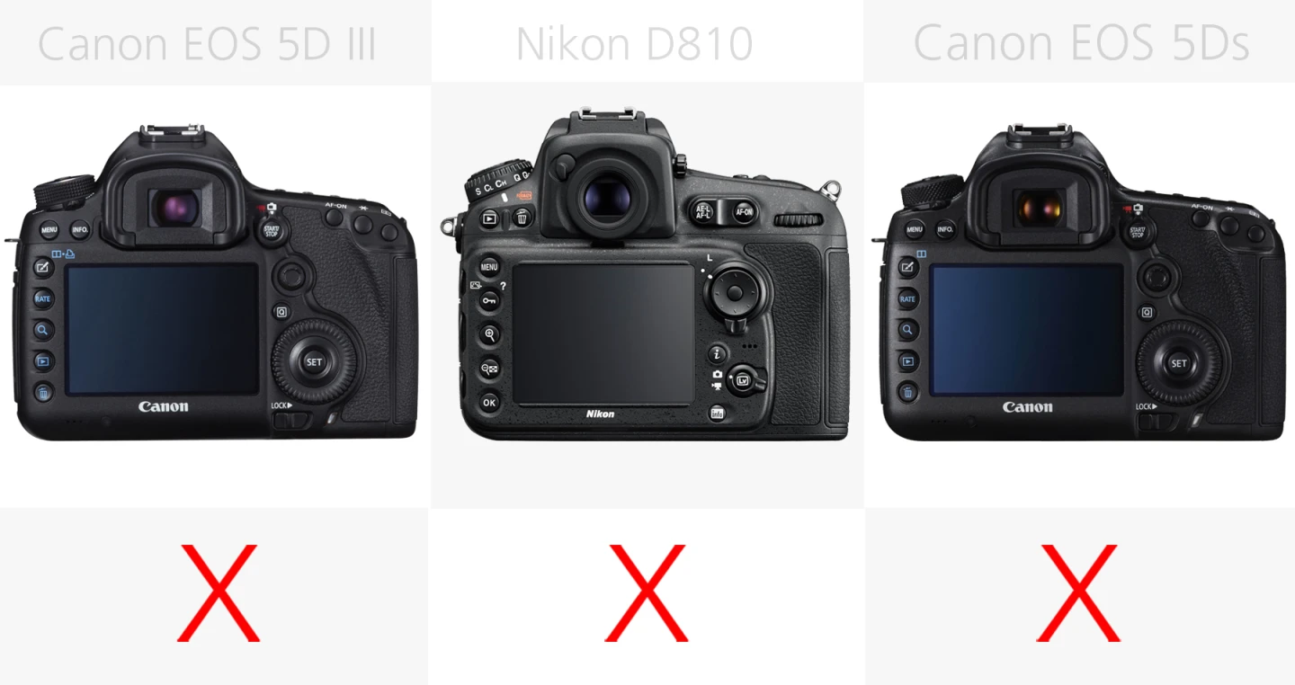 Full frame DSLR 4K video comparison Canon EOS 5D III, Nikon D810, Canon EOS 5Ds